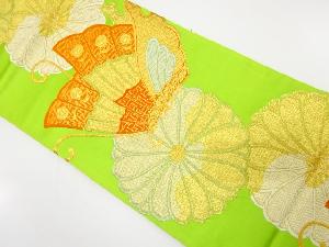 アンティーク　菊に蝶模様織り出し袋帯（材料）